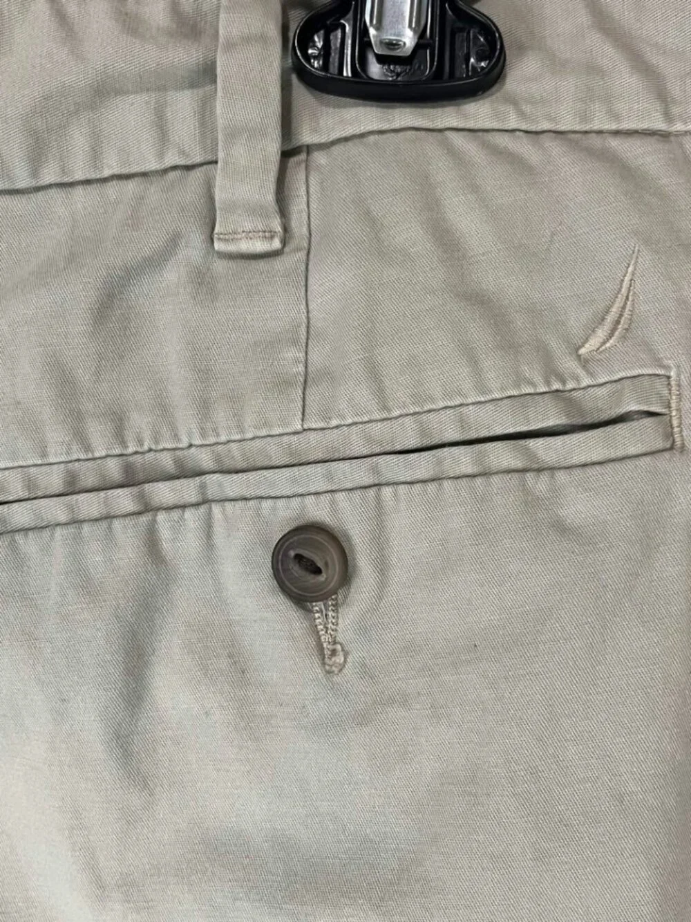 EUC Nautica Chino Shorts Mens Tan Beige Flat Front Stretch Shorts Casual Sz 38W